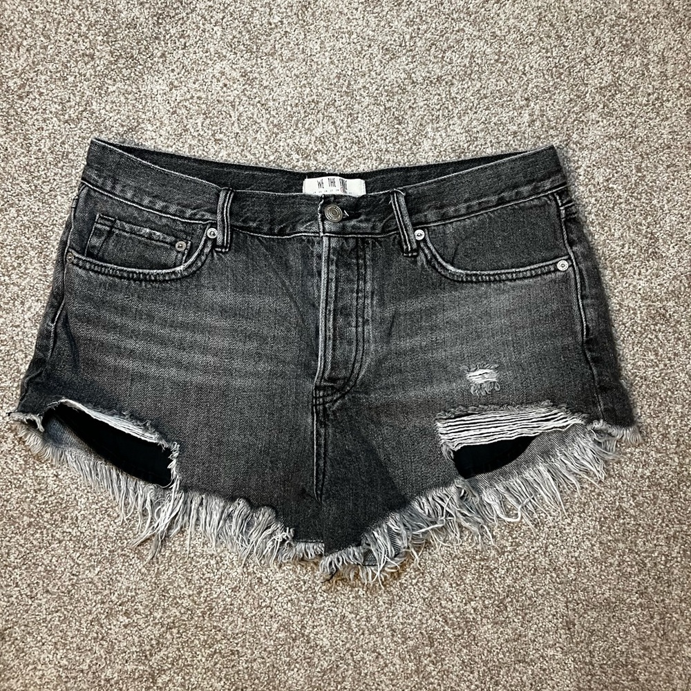 We The Free gray denim shorts